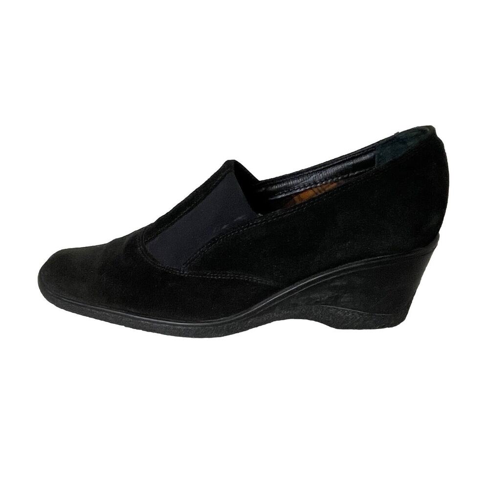 Acquatalia by Marvin K. Black Suede Ankle Wedge Shoes Booties ShorsWomen Sz 9
